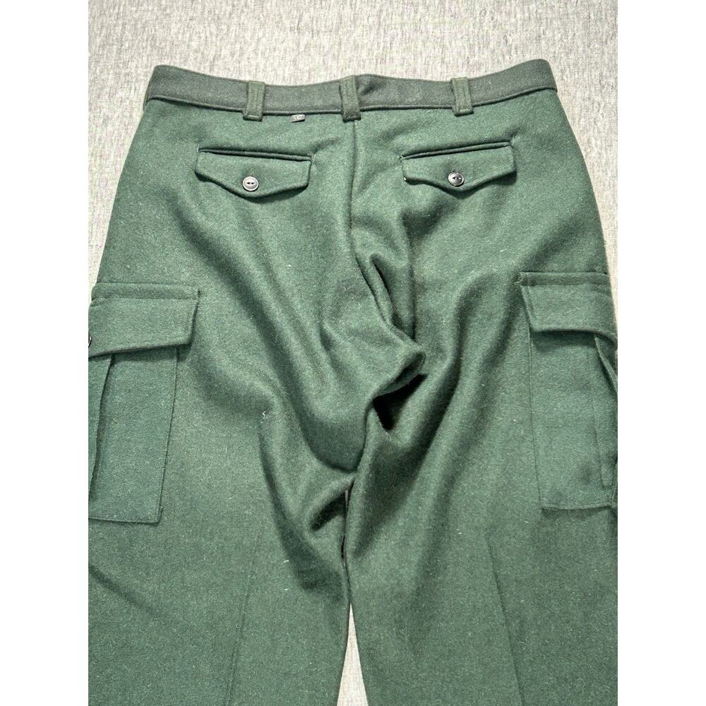 Vintage Codet Cargo Pants Mens 38x33 Green Wool Hunting Utility Heavyweight - Picture 15 of 16